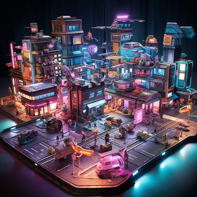 tdsmidjourney2_A_dystopian_cyberpunk_cityscape_featuring_3D_art_e02e1eb2-d538-44f6-9585-103475666501