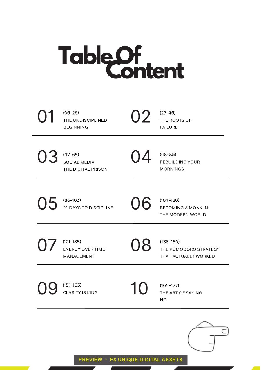 Preview page: Table of contents