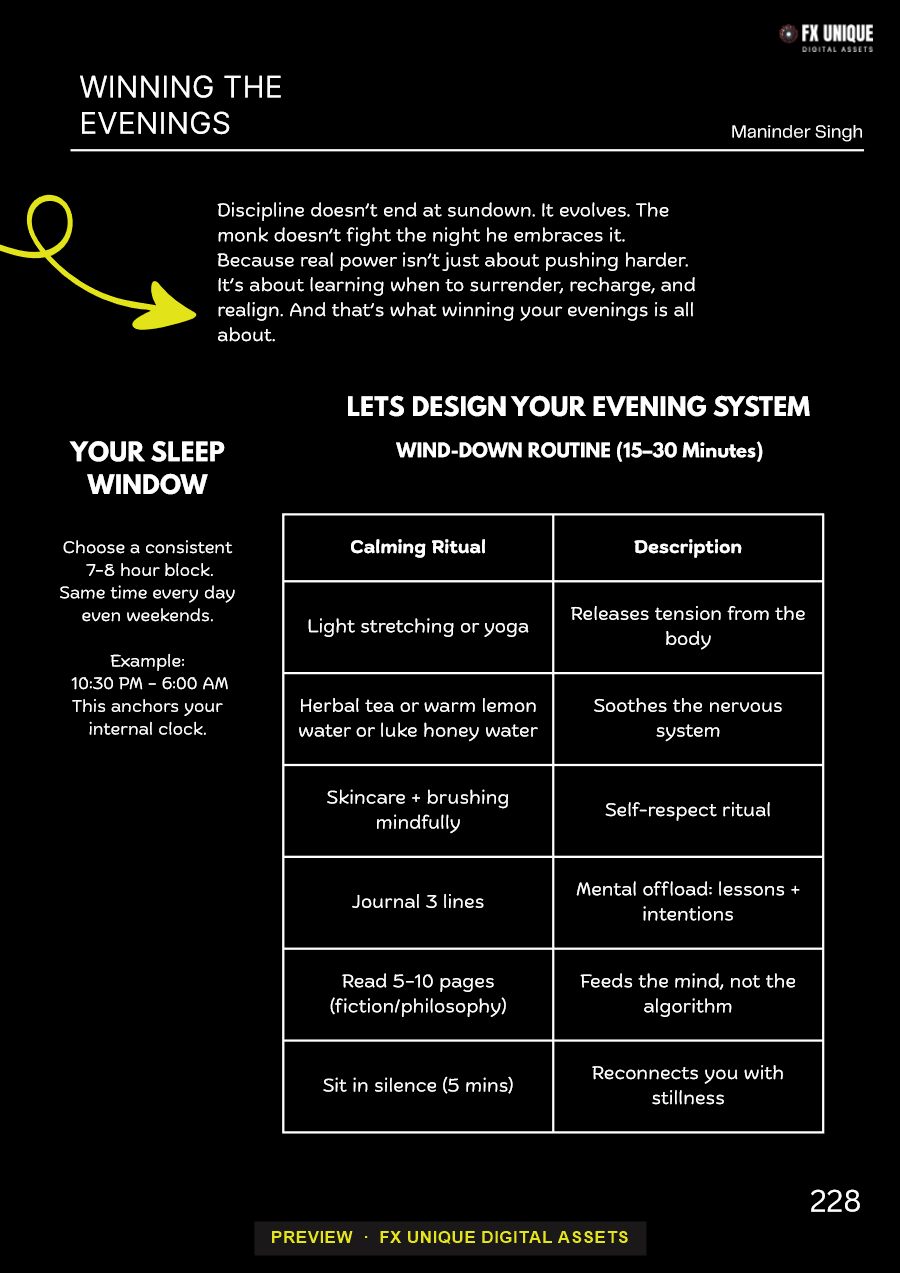 Preview page: Designing your evening system